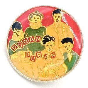 Duran Duran‎ Authentic Vintage Enamel Lapel Pin Faces 80s New Wave Rio Era Merch